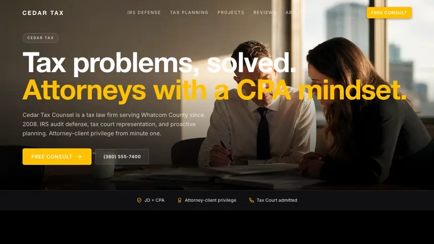 Tax Law High Impact demo website thumbnail