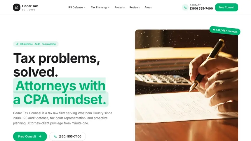 Tax Law Open Canvas demo website thumbnail