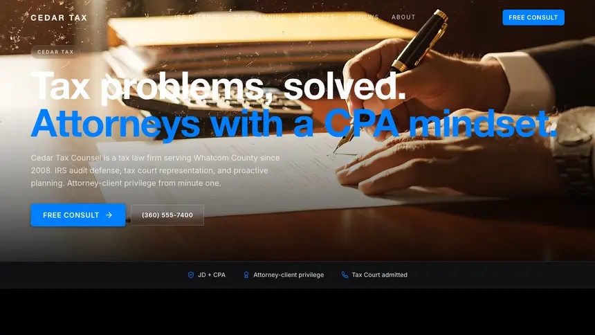 Tax Law Sharp Tech demo website thumbnail