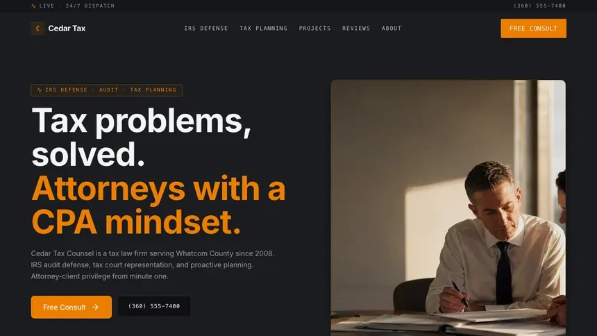 Tax Law Modern Finance demo website thumbnail