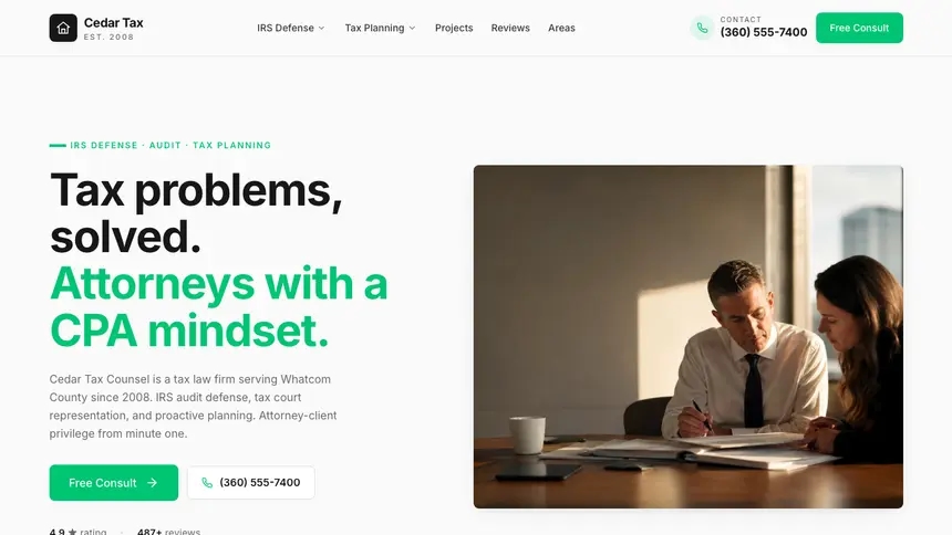 Tax Law Modern Green demo website thumbnail