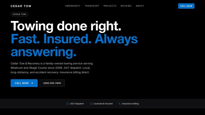 Towing Luxury Statement demo website thumbnail