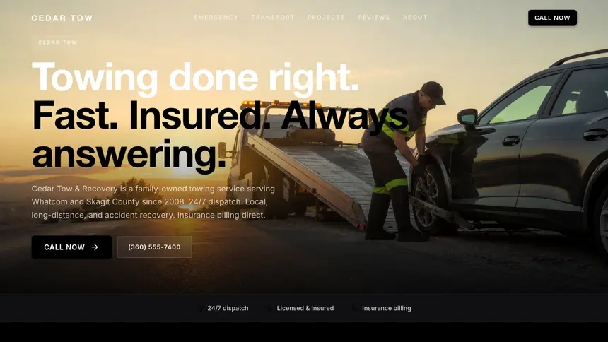 Towing Expressive Modern demo website thumbnail
