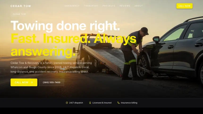 Towing Bold Performance demo website thumbnail