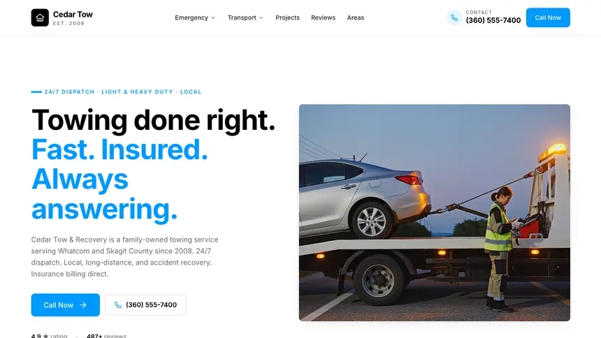 Towing Motion Forward demo website thumbnail