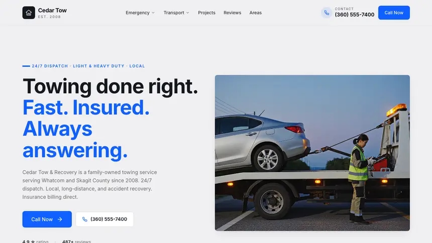 Towing Technical Trust demo website thumbnail
