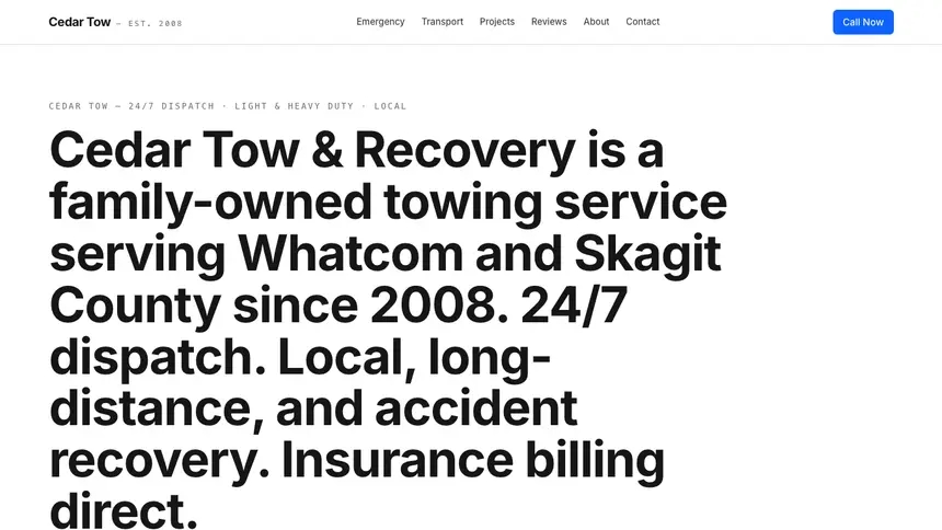 Towing Enterprise Classic demo website thumbnail