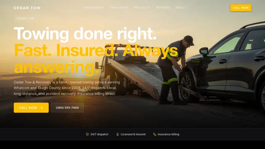 Towing High Impact demo website thumbnail