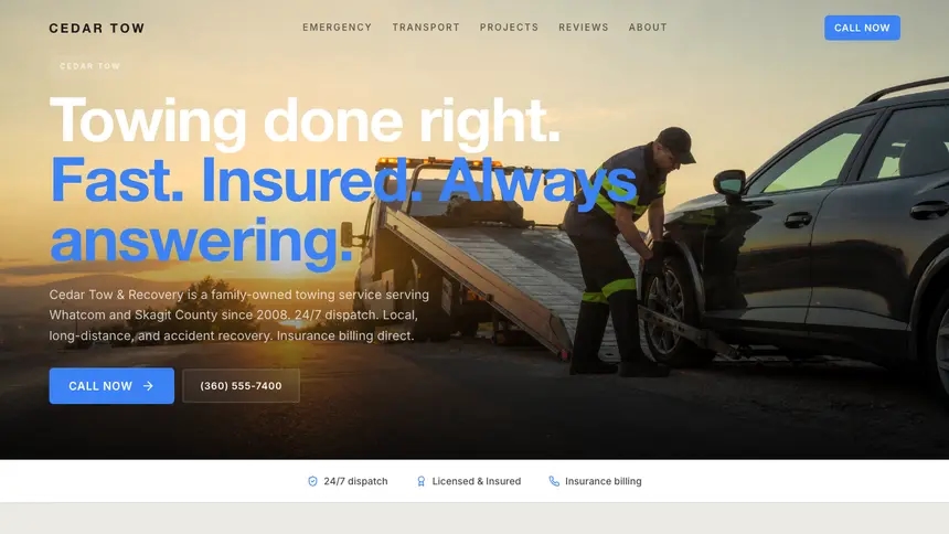 Towing Soft Inviting demo website thumbnail