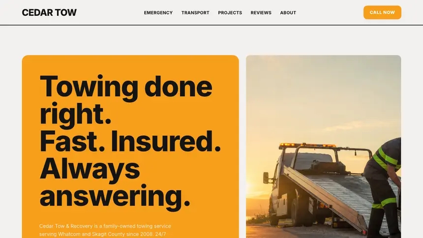 Towing Confident Brand demo website thumbnail