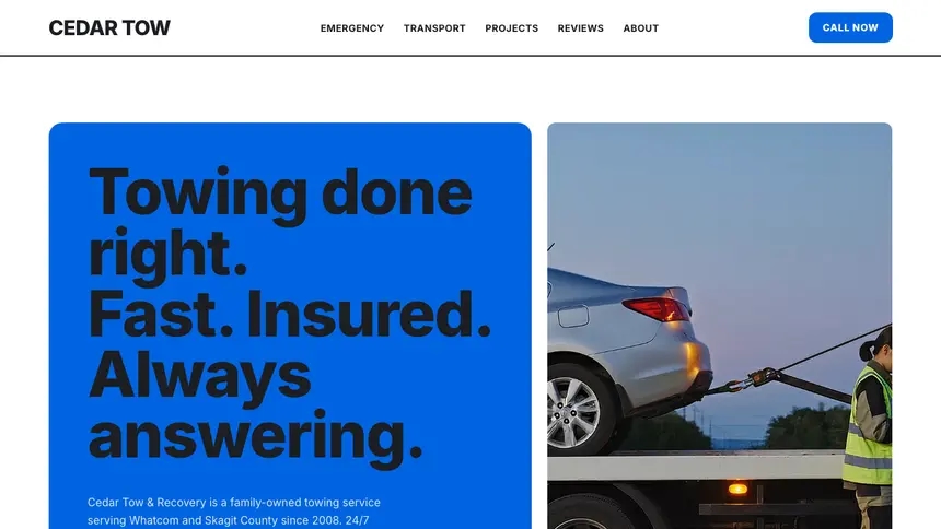 Towing Open Social demo website thumbnail