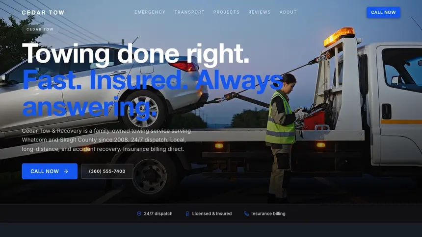 Towing Compact Modern demo website thumbnail