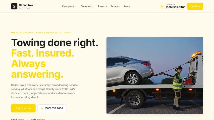 Towing Refined Tech demo website thumbnail