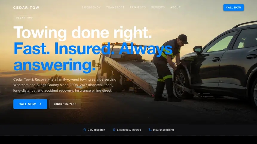 Towing Sharp Tech demo website thumbnail