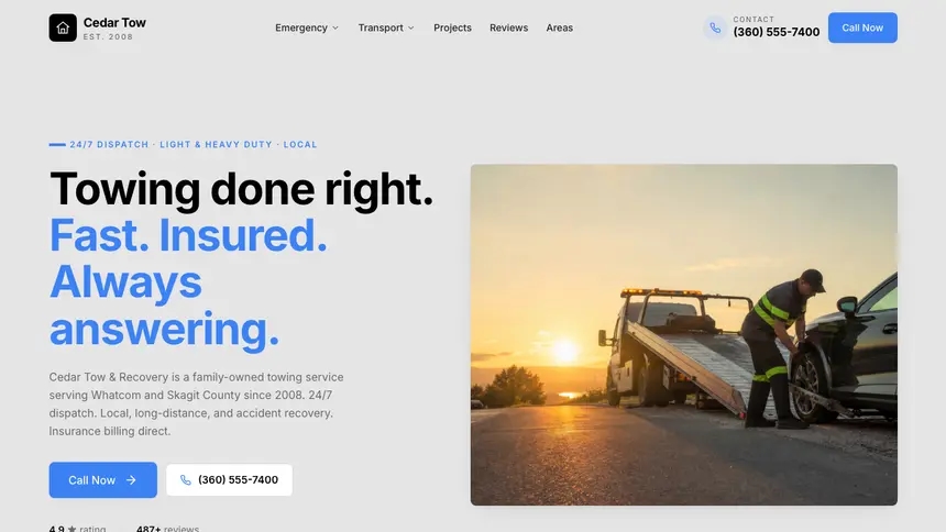Towing Friendly Minimal demo website thumbnail