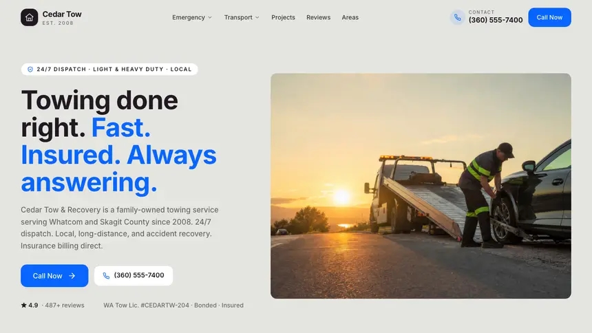 Towing Visual Discovery demo website thumbnail