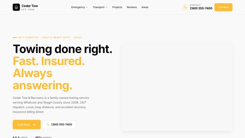 Towing Crisp Utility demo website thumbnail