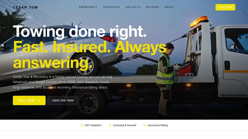 Towing Modern European demo website thumbnail