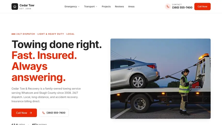 Towing Technical Clean demo website thumbnail