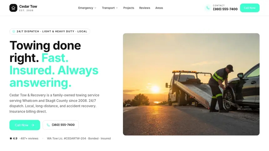 Towing Editorial Media demo website thumbnail