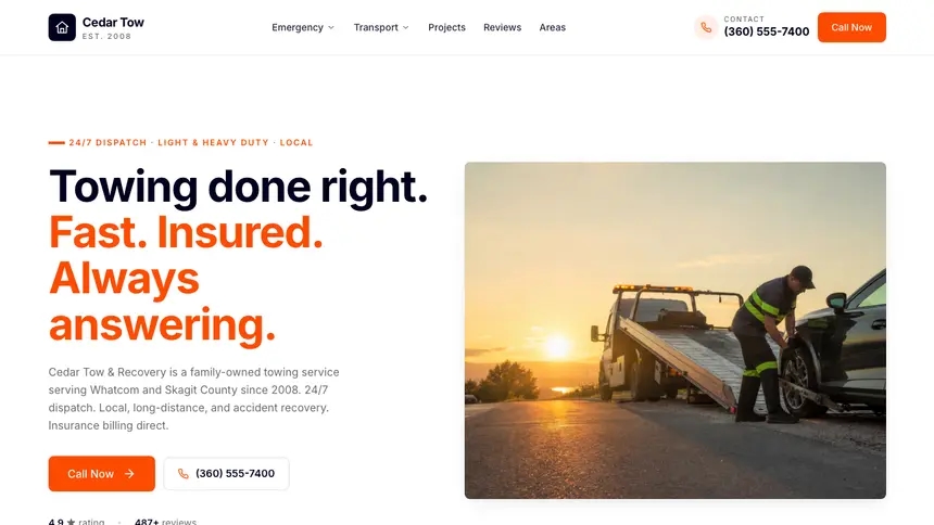 Towing Collaborative Tech demo website thumbnail