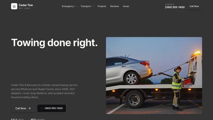 Towing Fast Utility demo website thumbnail