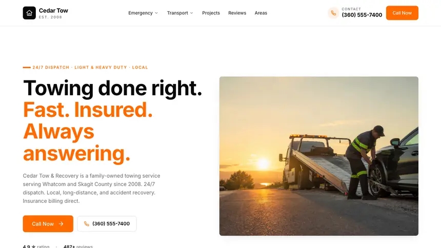Towing Designer Flexible demo website thumbnail