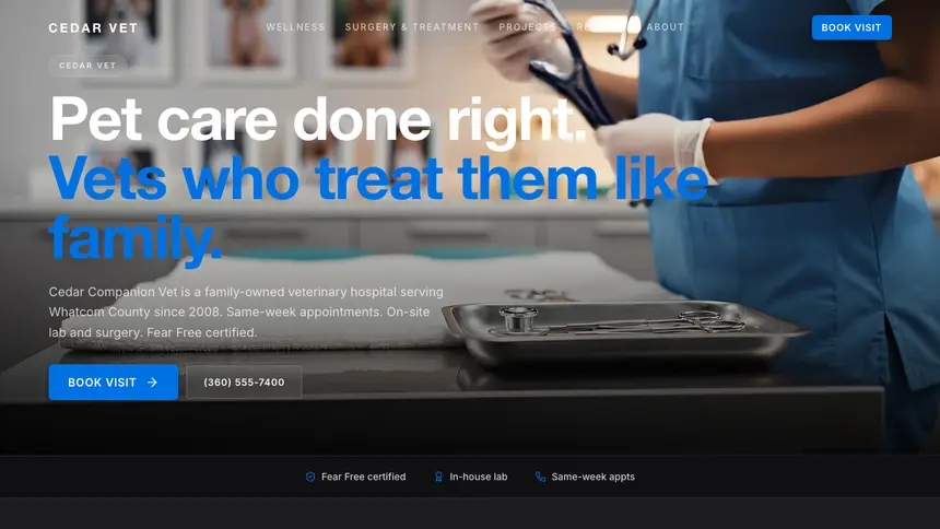 Veterinary Minimal Premium demo website thumbnail