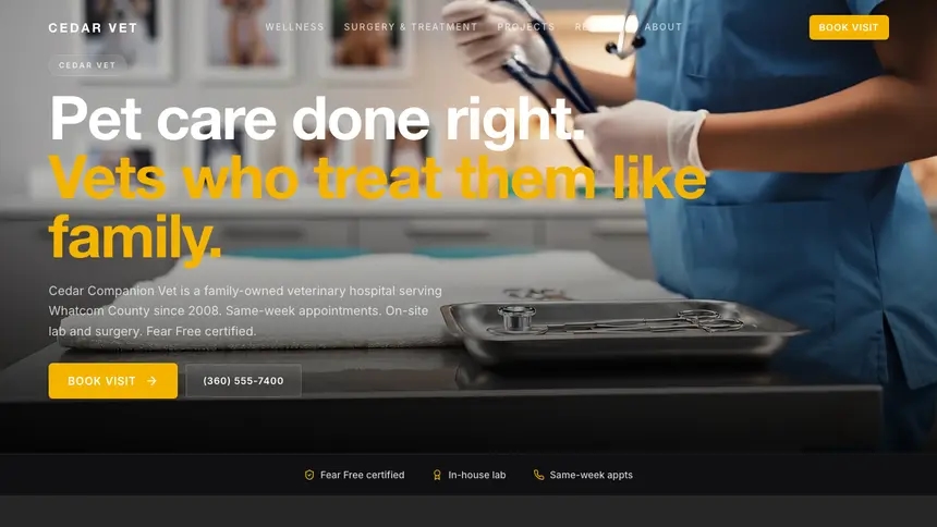 Veterinary Performance Accent demo website thumbnail