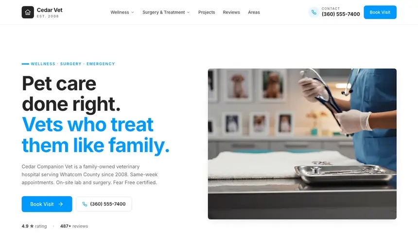 Veterinary Clean Scheduler demo website thumbnail