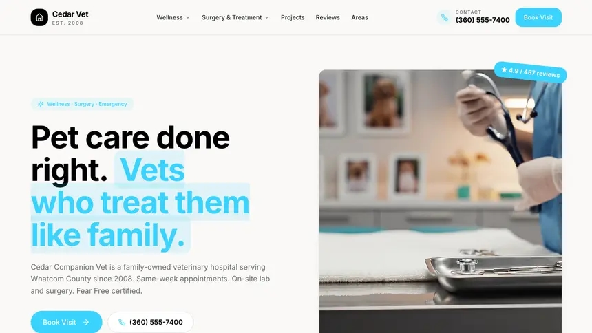 Veterinary Crafted Neutral demo website thumbnail