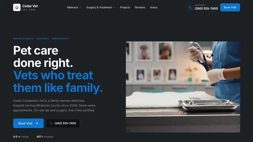 Veterinary Friendly App demo website thumbnail