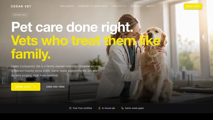 Veterinary Bold Performance demo website thumbnail
