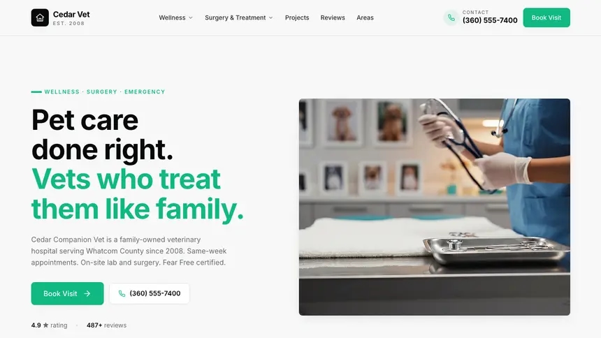 Veterinary Sleek Minimal demo website thumbnail