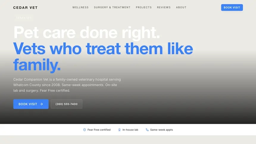 Veterinary Soft Inviting demo website thumbnail