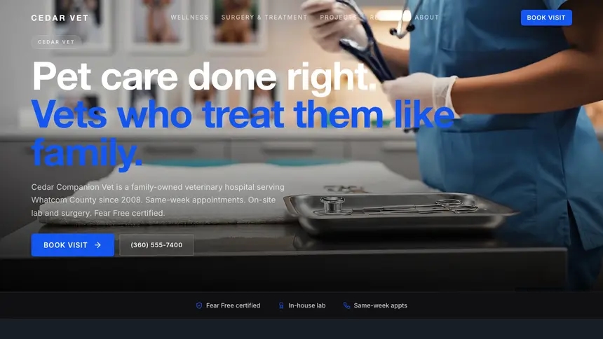 Veterinary Compact Modern demo website thumbnail