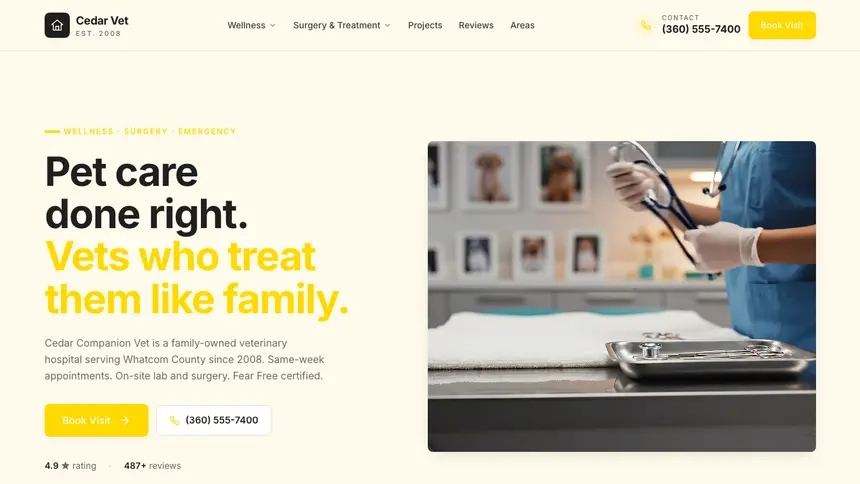 Veterinary Refined Tech demo website thumbnail