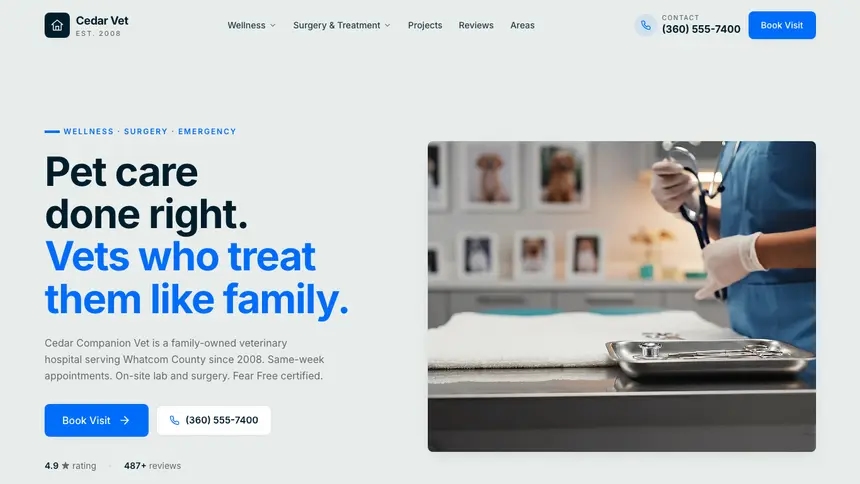 Veterinary Fresh Green demo website thumbnail