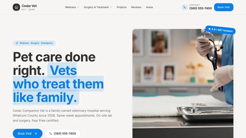 Veterinary Clean Editorial demo website thumbnail