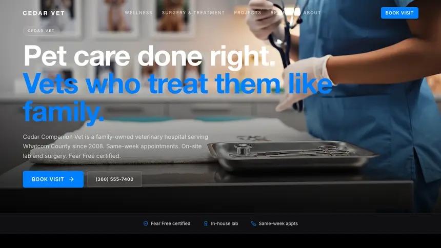 Veterinary Sharp Tech demo website thumbnail