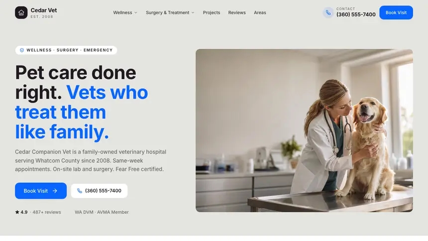 Veterinary Visual Discovery demo website thumbnail