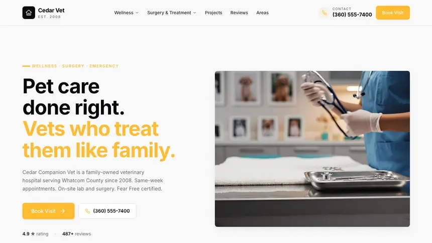 Veterinary Crisp Utility demo website thumbnail