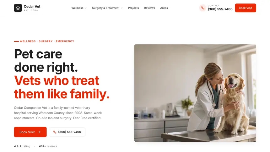 Veterinary Technical Clean demo website thumbnail