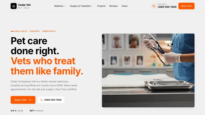 Veterinary Minimal Mail demo website thumbnail