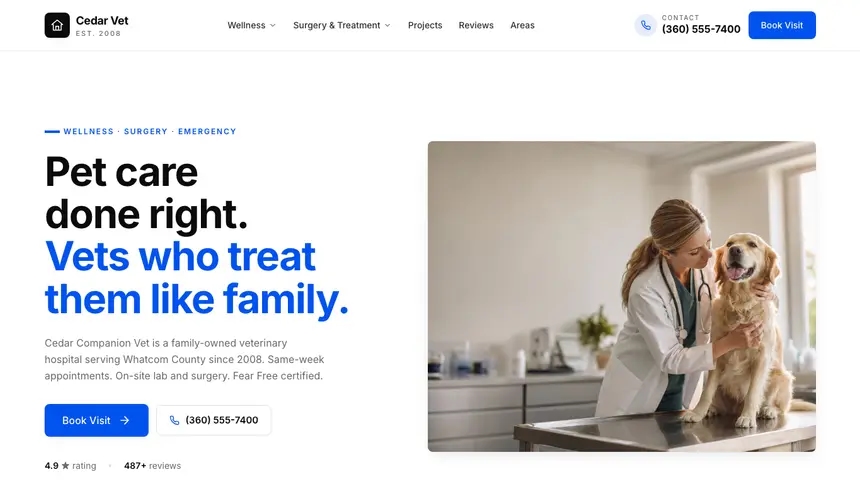 Veterinary Editorial Content demo website thumbnail