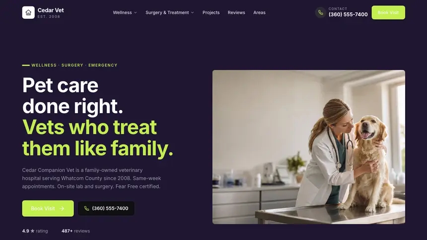 Veterinary Focused Monitor demo website thumbnail