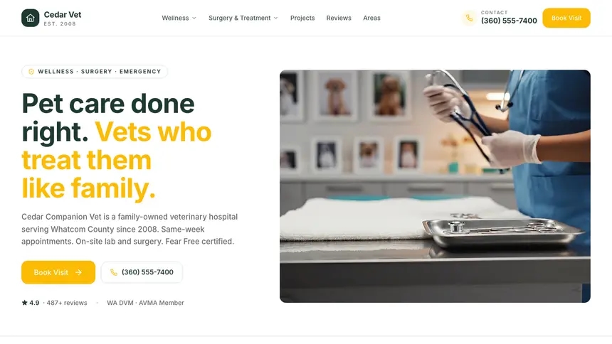 Veterinary Warm Retail demo website thumbnail