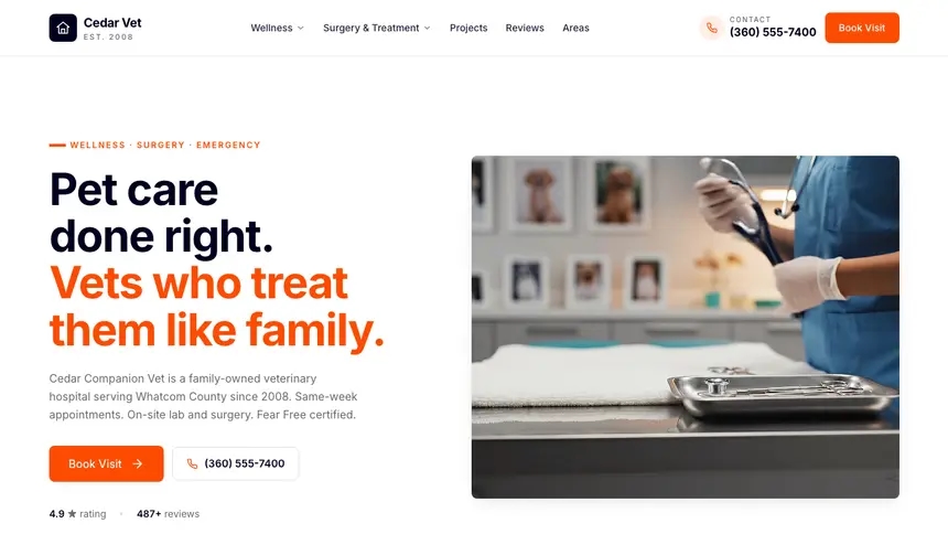 Veterinary Collaborative Tech demo website thumbnail