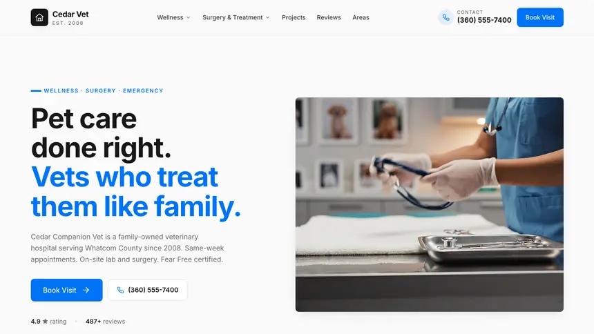 Veterinary Monochrome Modern demo website thumbnail