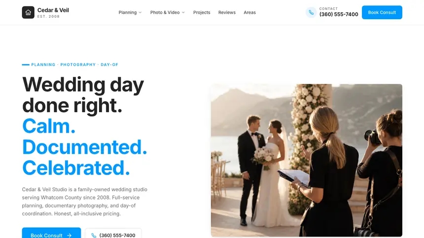 Wedding Services Clean Scheduler demo website thumbnail